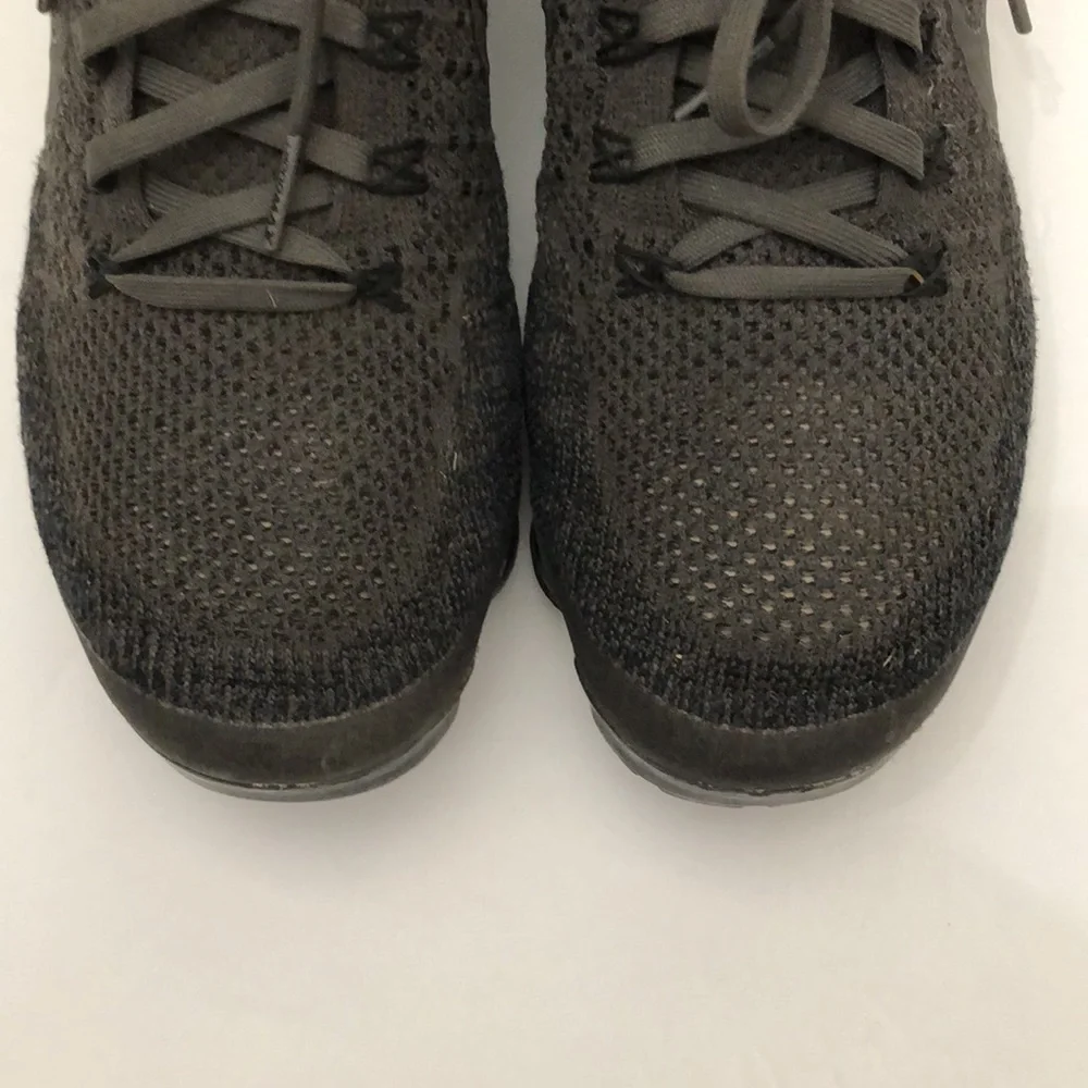 NIKE AIR VAPORMAX FLYNIT MIDNIGHT FOG GREY BLACK RUNNING SNEAKERS MENS SIZE 8.5